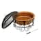30" Deep Bowl Copper Fire Pit with Stand & Screen